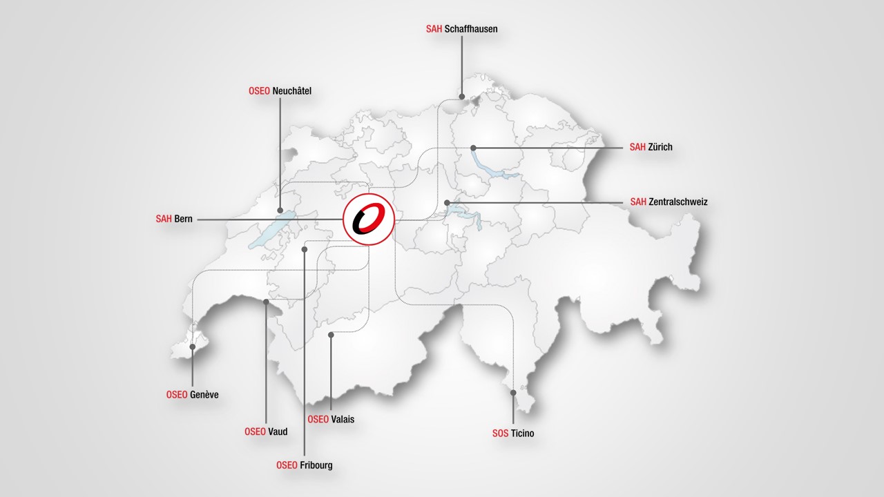 Alle SAH-Regionalvereine der Schweiz